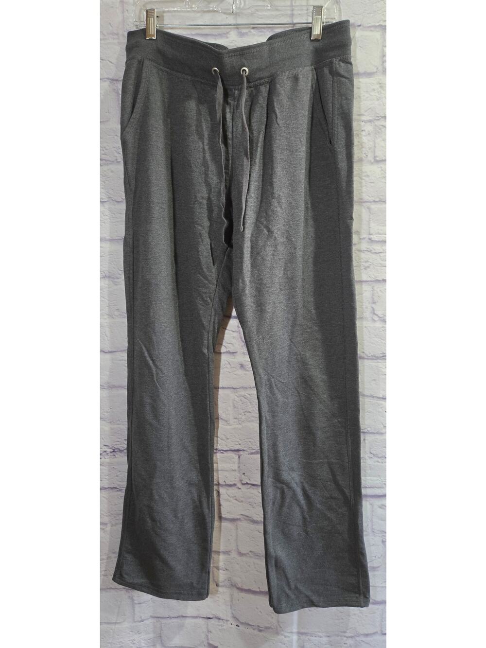 Hanes Gray Drawstring Waist Pull On Lounge Pants L Lightweight Pockets